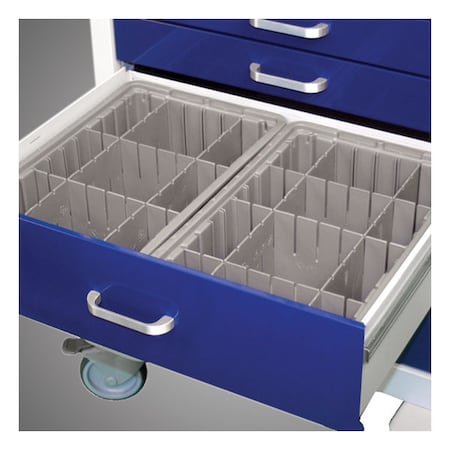 Waterloo Healthcare Waterloo 5" Gray Plastic Tray with Adjustable Dividers WDC-2050